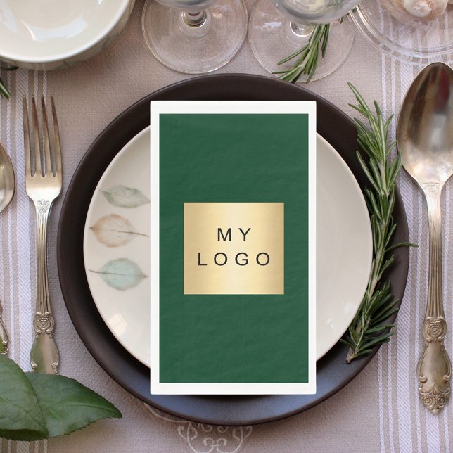 Serviette En Papier logo Emerald green business (Créateur téléchargé)