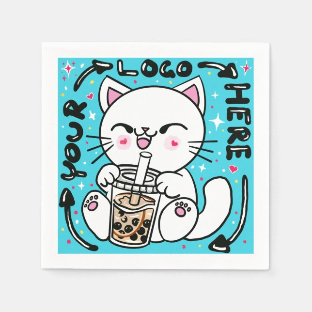 Serviette En Papier Logo Entreprise Marque (Devant)