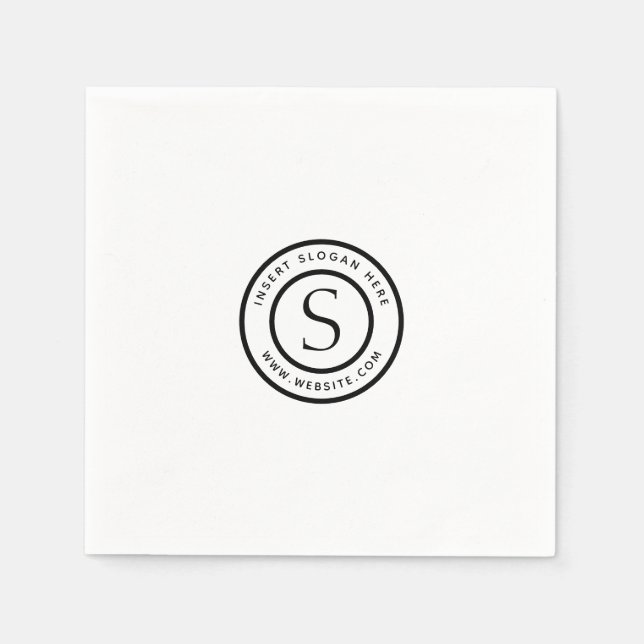 Serviette En Papier Logo et société noir et blanc (Devant)