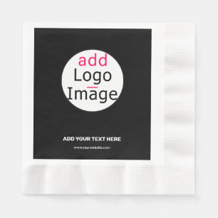 Serviette En Papier Logo Extravagant Professionnel Personnalisé Noir