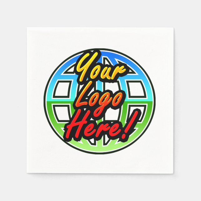 Serviette En Papier Logo imprimé personnalisé ou promotionnel (Devant)