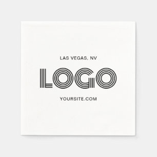 Serviette En Papier Logo moderne blanc et noir