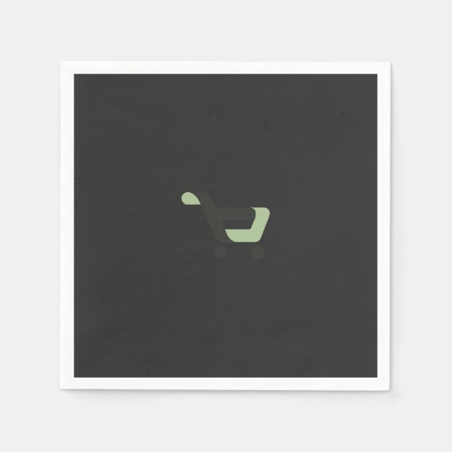 Serviette En Papier logo noir et vert avec panier (Devant)