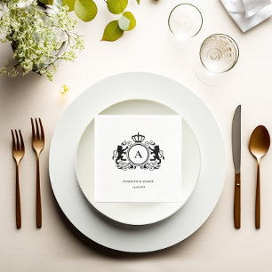 Serviette En Papier Logo personnalisé Monogramme Armoiries Lions