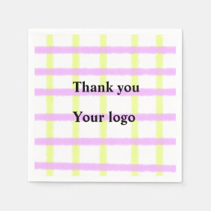 Serviette En Papier Logo personnalisé simple et élégant ici société