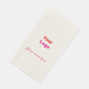 Serviette En Papier Logo personnalisé simple et élégant ici société
