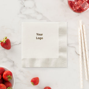 Serviette En Papier Logo personnalisé simple et élégant ici société