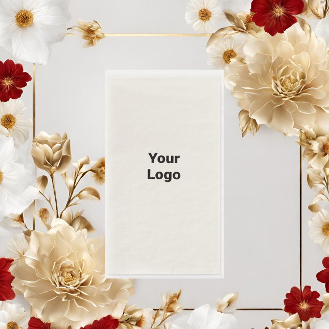 Serviette En Papier Logo personnalisé simple et élégant ici société (Créateur téléchargé)