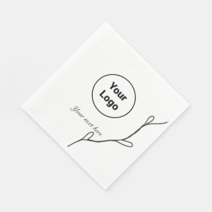 Serviette En Papier Logo personnalisé simple et élégant ici société