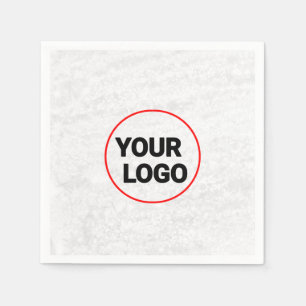 Serviette En Papier Logo personnalisé simple et élégant ici société