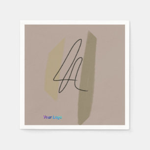 Serviette En Papier Logo personnalisé simple et élégant ici société t