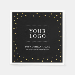 Serviette En Papier Logo promotionnel d'affaires de confettis or et or