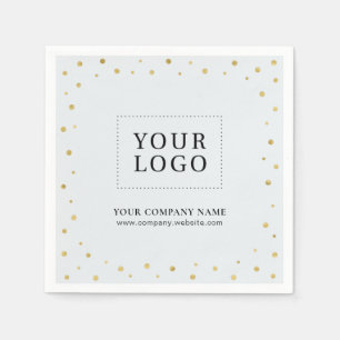 Serviette En Papier Logo promotionnel d'entreprise avec confettis Gris