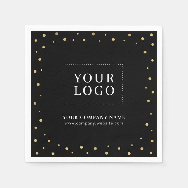 Serviette En Papier Logo promotionnel Gold & Gold Confetti Business (Devant)