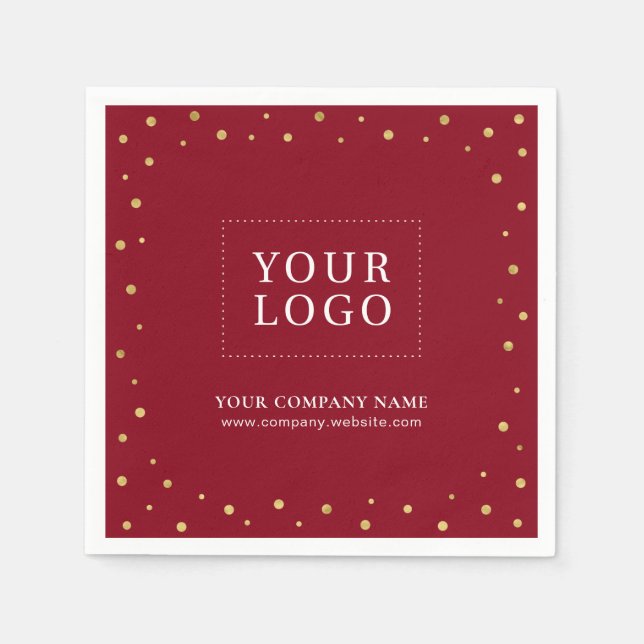 Serviette En Papier Logo promotionnel Red & Gold Confetti Business (Devant)
