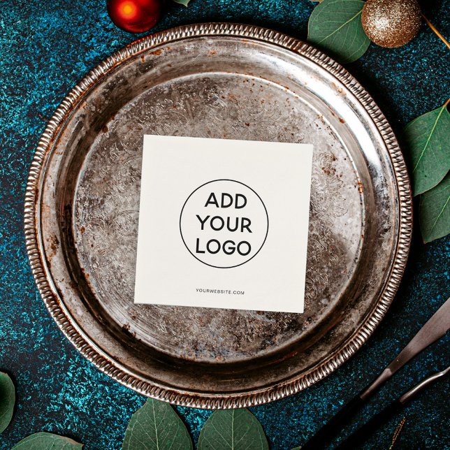 Serviette En Papier Logo promotionnel tendance simple en noir et blanc (Créateur téléchargé)