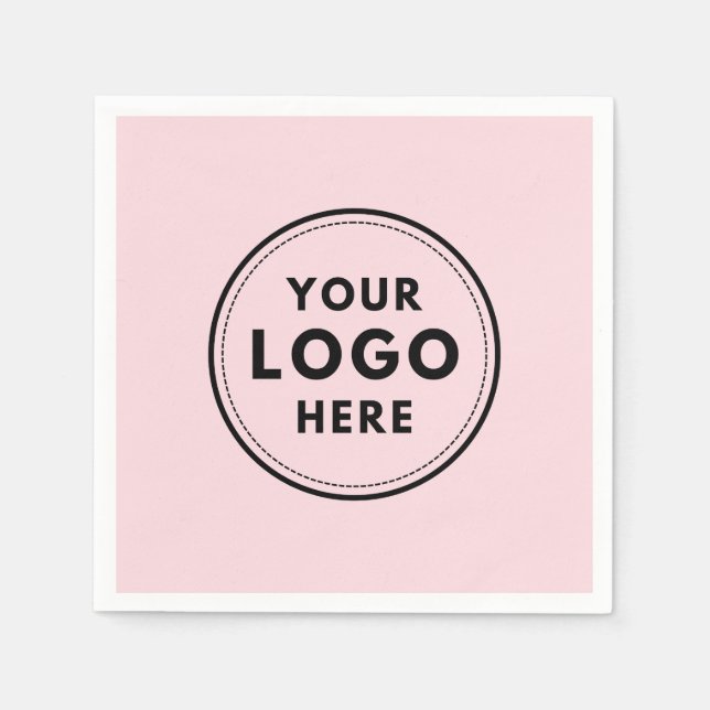Serviette En Papier Logo rose entreprise professionnelle personnalisée (Devant)