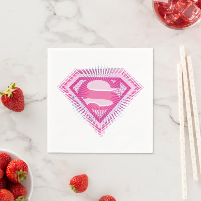 Serviette En Papier Logo Rose Supergirl (En situation)