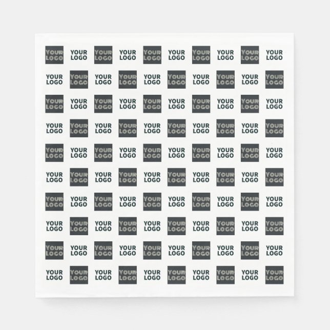 Serviette En Papier Logo simple à répétition 2 | Blanc (Devant)