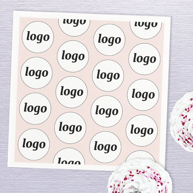 Serviette En Papier Logo simple Motif promotionnel Blush Pink (Logo pattern business promotional paper napkin)