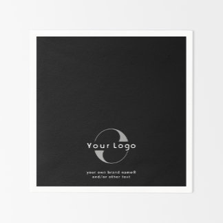 Serviette En Papier Logo sur Black + White Text Company Business Paper
