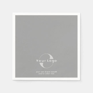Serviette En Papier Logo sur Grey + White Text Company Business Paper