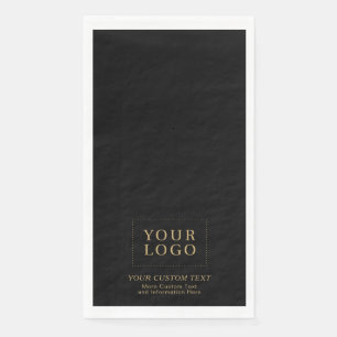Serviette En Papier Logo sur mesure Entreprise Noir & Or Promotionnel