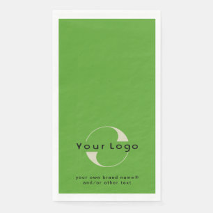 Serviette En Papier Logo sur Olive Green + Black Text Company Business