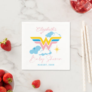 Serviette En Papier Logo Wonder Woman   BABY SHOWER