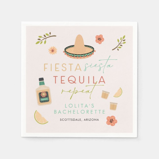 Serviette En Papier LOLITA Fiesta Siesta Tequila Bachelorette (Devant)