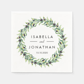 Serviette En Papier L'Olivier | Personnalisation du mariage rustique