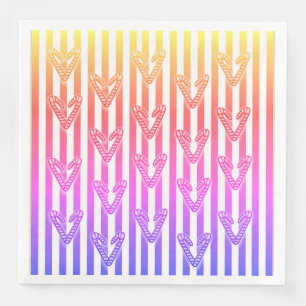 Serviette En Papier Lollipops Coeurs Rayures