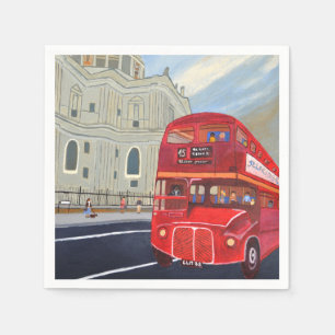 Serviette En Papier London Bus Paper Napkin