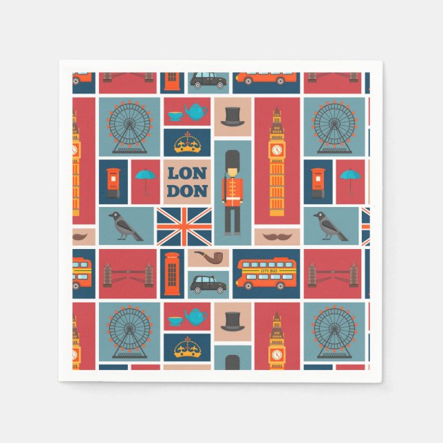 Serviette En Papier Londres, Angleterre Napkins (Devant)
