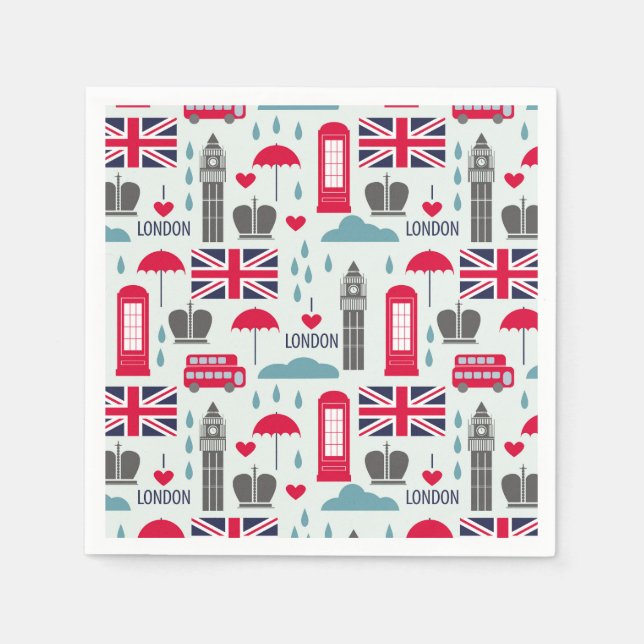 Serviette En Papier Londres, Angleterre Napkins (Devant)