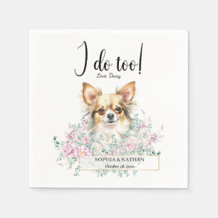 Serviette En Papier Long Haired Chihuahua Chien Mariage Cocktail Napki