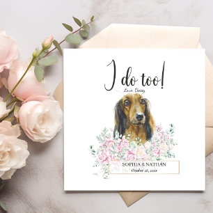 Serviette En Papier Long Haired Dachshund Chien Mariage Cocktail Napki