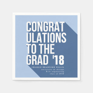 SERVIETTE EN PAPIER LONGUE OMBRE FÉLICITATIONS À LA MARINE GRAD