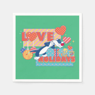 Serviette En Papier LOONEY TUNES™   SYLVESTER™ & TWEETY™Love Holidays