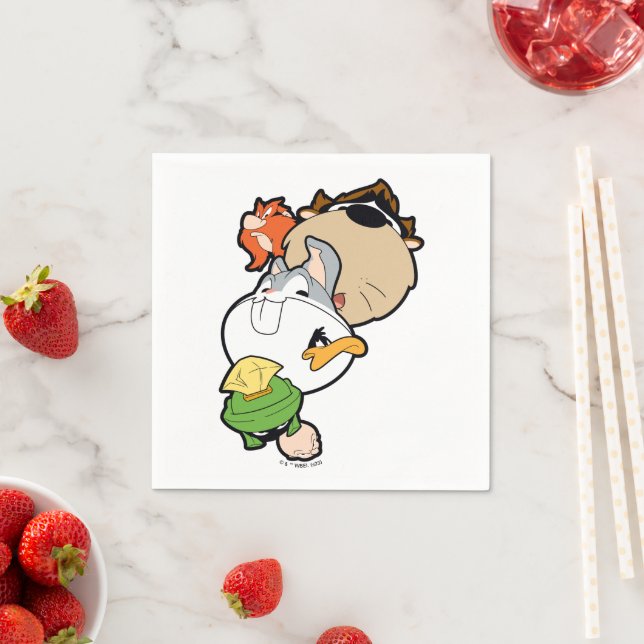 Serviette En Papier LOONEY TUNES™ Têtes massives stylisées (En situation)
