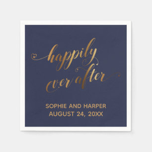 Serviette En Papier L'or et la marine joyeusement jamais après le scri