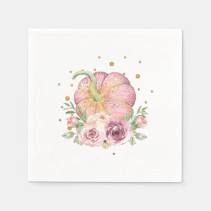 Serviette En Papier L'or rose Citrouille de Thanksgiving