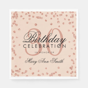 Serviette En Papier L'or rose rougissent les 30èmes confettis de