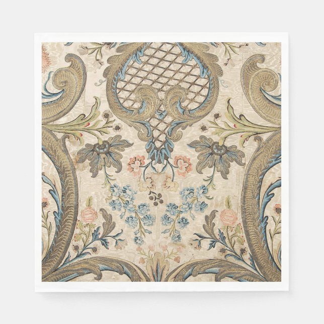 Serviette En Papier Louis XV Floral Imprimé Standard Luncheon Napkin (Devant)