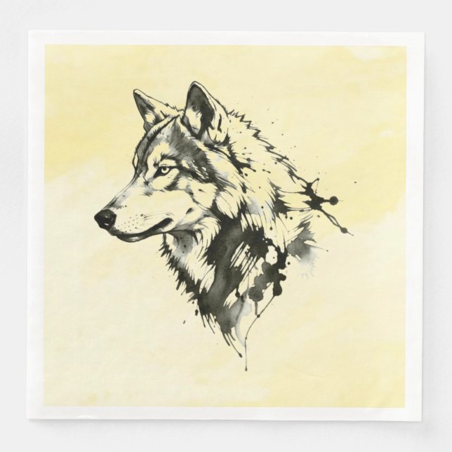 Serviette En Papier Loup (Devant)