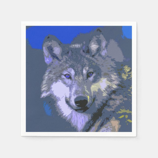 Serviette En Papier Loup 037 (Devant)