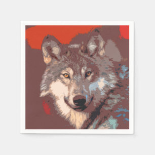 Serviette En Papier Loup 043
