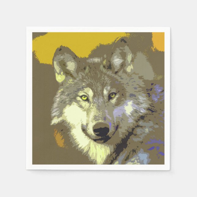 Serviette En Papier Loup 045 (Devant)