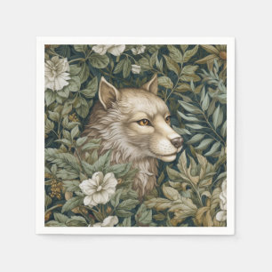 Serviette En Papier Loup Art nouveau en feuille