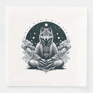Serviette En Papier Loup conscient